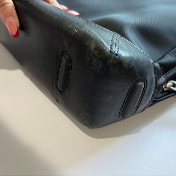 TUMI 2947D Black leather nylon Briefcase Bag Mens Flaws - Picture 11 of 16